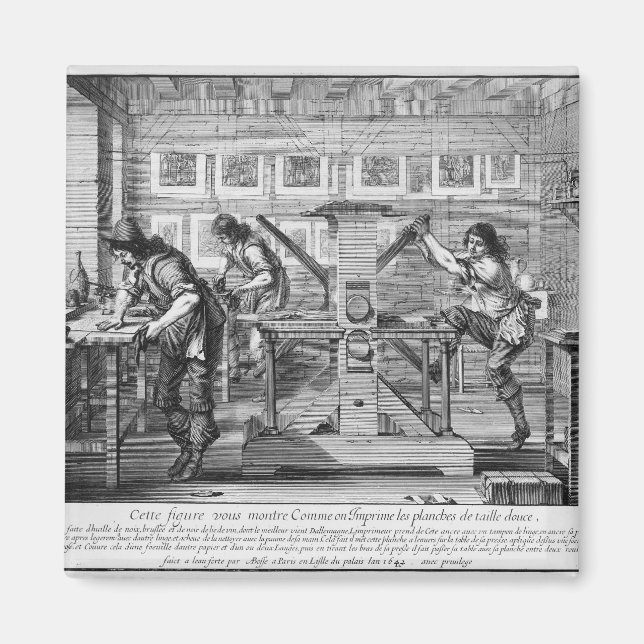 Französische Druckerpresse, 1642 Magnet (Vorne)