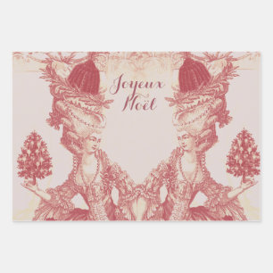 Französische Eleganz Marie Antoinette Joyeux Weihn Geschenkpapier Set