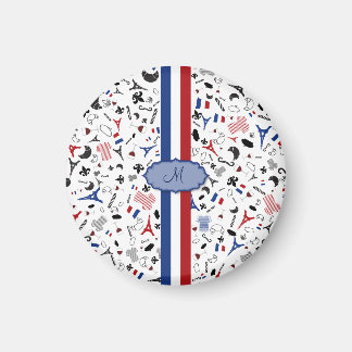 Französische Elemente mit der Flagge Frankreichs u Magnet