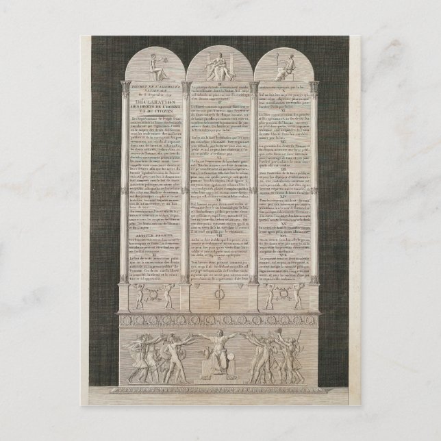 Französische Erklärung der Menschenrechte Postkarte (Vorderseite)