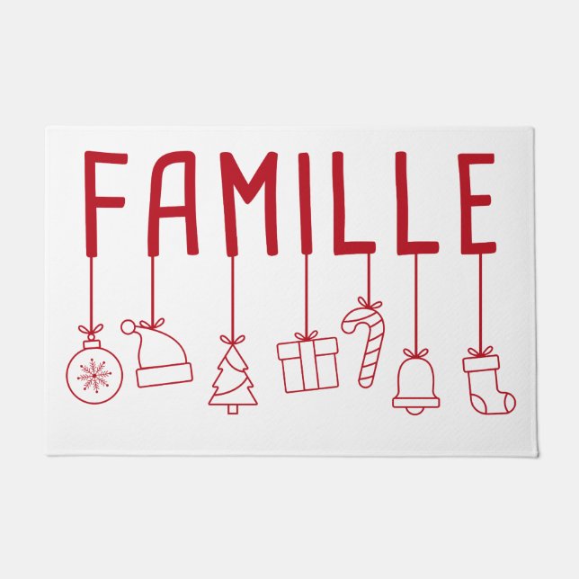 Französische Familien - passende Weihnachten für d Fußmatte (Vorderseite)