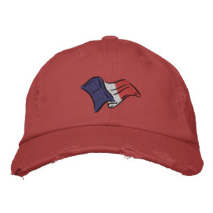 französische Flagge abgenutzt Look Retro Frankreic Bestickte Kappe