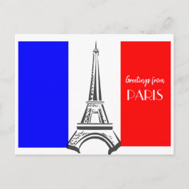 Französische Flagge des Paris Eiffel Tower Postkarte