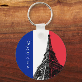 Französische Flagge & Eiffelturm - Frankreich / Li Schlüsselanhänger