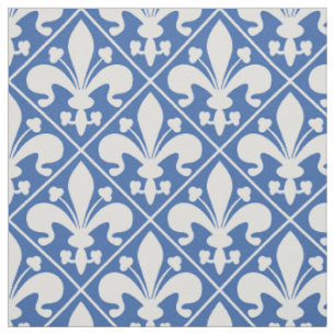 Französische Flagge Fleur de Lys Blue und weiß Stoff