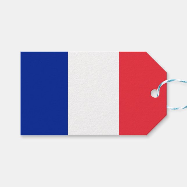Französische Flagge (Frankreich) Geschenkanhänger (Vorderseite (Horizontal))