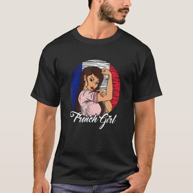 Französische Flagge Frankreich Girl T-Shirt (Vorderseite)