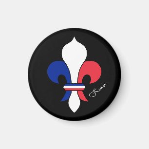 Französische Flagge & Frankreich, Lily - Flohmode Magnet