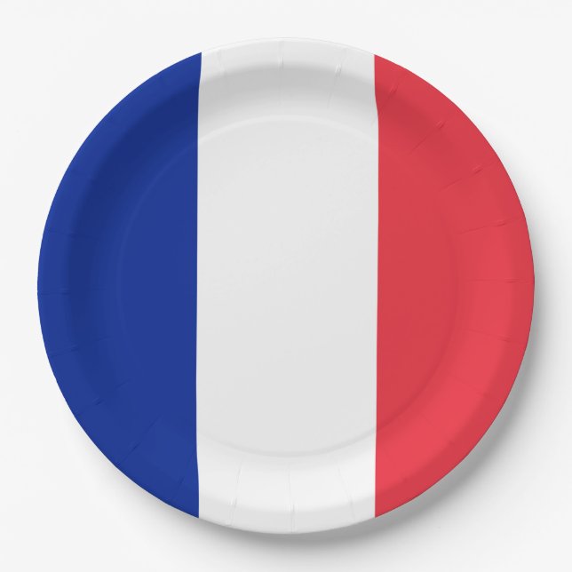 Französische Flagge (Frankreich) Pappteller (Vorderseite)