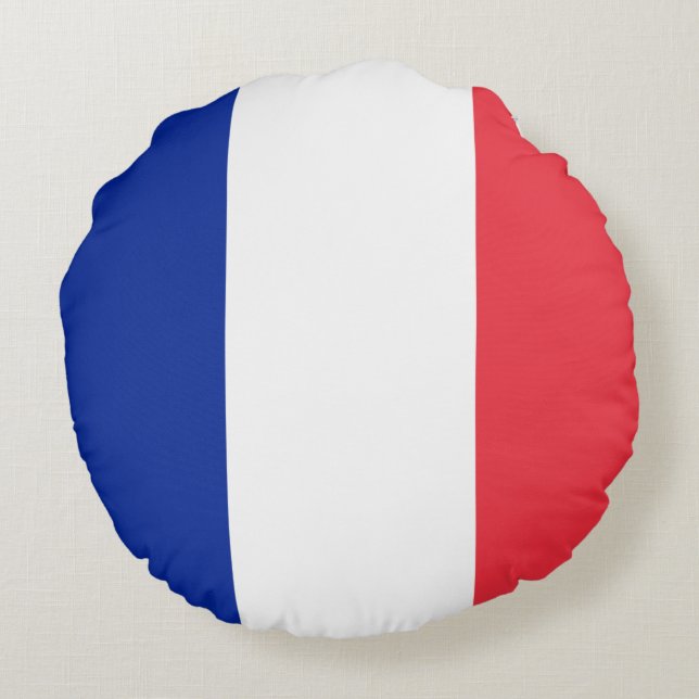 Französische Flagge (Frankreich) Rundes Kissen (Rückseite)
