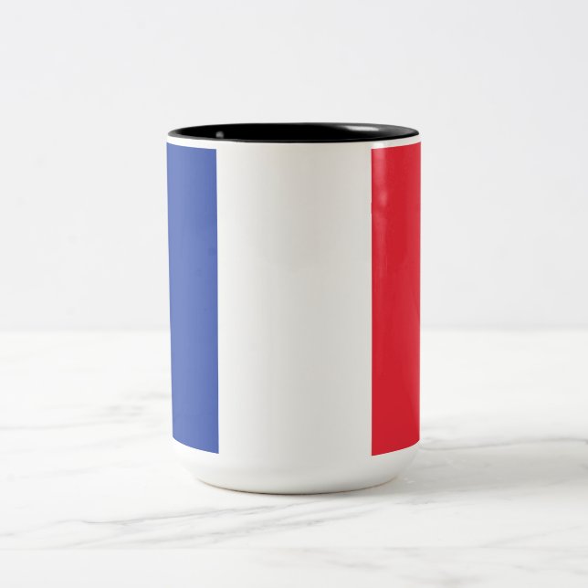 Französische Flagge (Frankreich) Zweifarbige Tasse (Mittel)