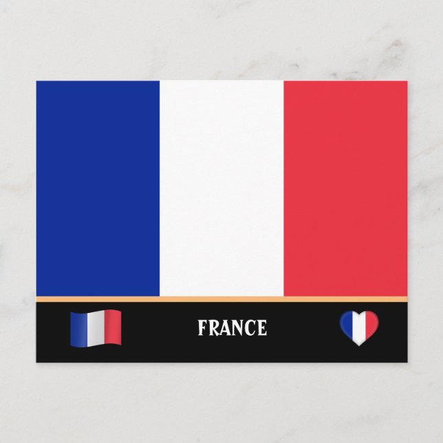 Französische Flagge / Französisches Land / Frankre Postkarte (Vorderseite)
