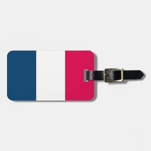 Französische Flagge Gepäckanhänger (Vorderseite horizontal)