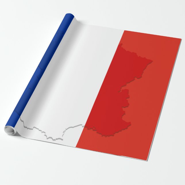 Französische Flagge Geschenkpapier (Ungerollt)