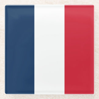 Französische Flagge Glasuntersetzer