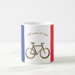 Französische Flagge Golden Bike Radfahrer Kaffeetasse<br><div class="desc">Französische Flagge Golden Bike Radfahren Radsport Frankreich Kaffeepause Tasse</div>