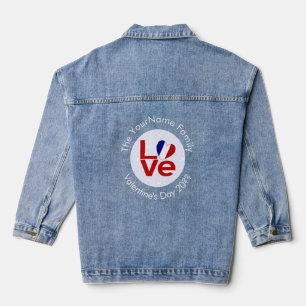 Französische Flagge Herz in Rot LOVE Jeansjacke