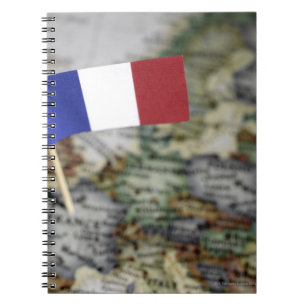 Französische Flagge in der Karte Notizblock