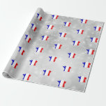 Französische Flagge - Karte Geschenkpapier<br><div class="desc">Zeigen Sie Ihre Liebe für das Land Frankreich zu Weihnachten oder zu jeder anderen Gelegenheit mit diesem lustigen Packpapier mit einer Karte von Frankreich gefüllt mit den Farben der französischen Fahne!</div>