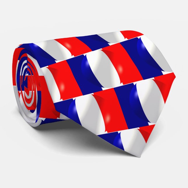 Französische Flagge Krawatte (Gerollt)