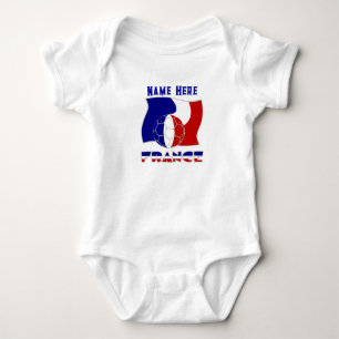 Französische Flagge mit Fußball Baby Strampler