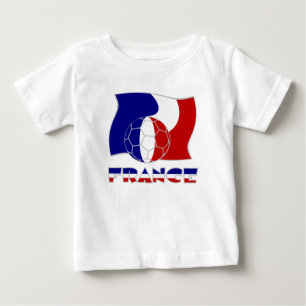 Französische Flagge mit Fußball Baby T-shirt
