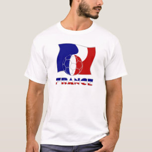 Französische Flagge mit Fußball T-Shirt