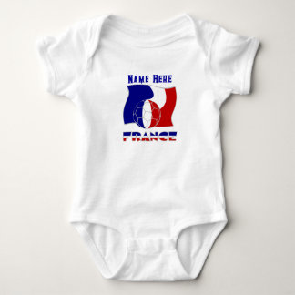 Französische Flagge mit Fußballball Baby Strampler