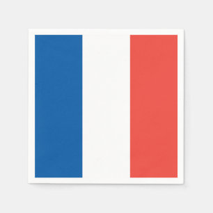Französische Flagge: Party-Banner am Tricolor Bast Serviette