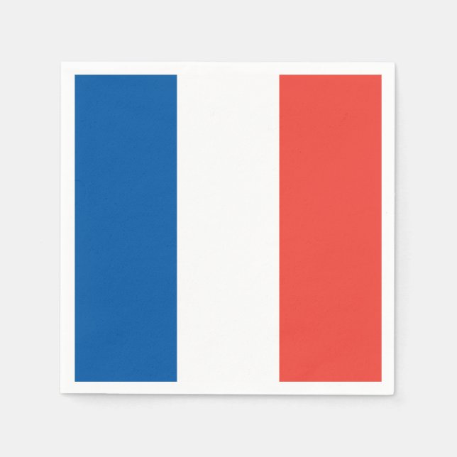 Französische Flagge: Party-Banner am Tricolor Bast Serviette (Vorderseite)