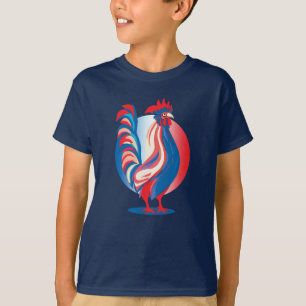 Französische Flagge Patriotischer Hahn T-Shirt