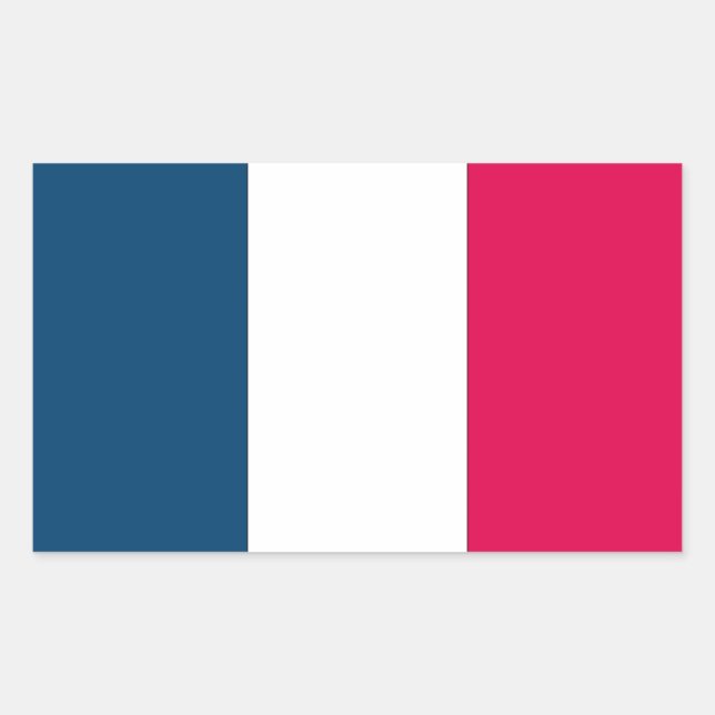 Französische Flagge Rechteckiger Aufkleber (Vorderseite)