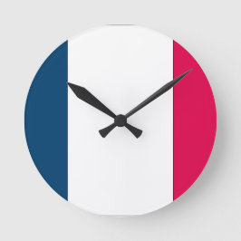 Französische Flagge Runde Wanduhr