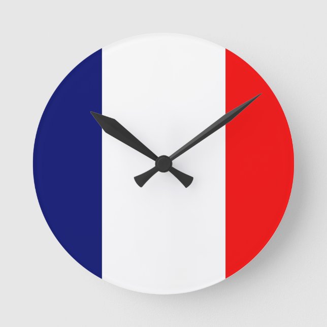 Französische Flagge Runde Wanduhr (Vorderseite)