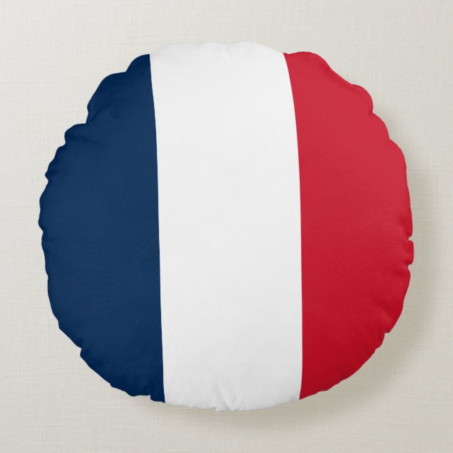 Französische Flagge Rundes Kissen (Vorderseite)