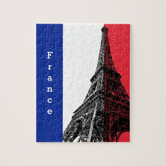 Französische Flagge und Eiffelturm - Frankreich /S (Vertikal)