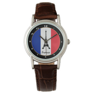 Französische Flagge und Eiffelturm - Frankreich /S Armbanduhr