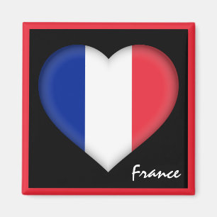 Französische Flagge und französisches Herz, Frankr Magnet