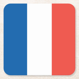 Französische Flagge, Vive la France, Party am Bast Rechteckiger Pappuntersetzer