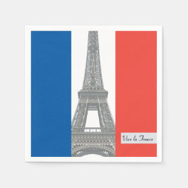 Französische Flagge, Vive la France, Party am Bast Serviette