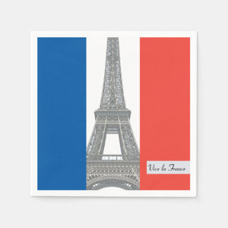 Französische Flagge, Vive la France, Party am Bast Serviette