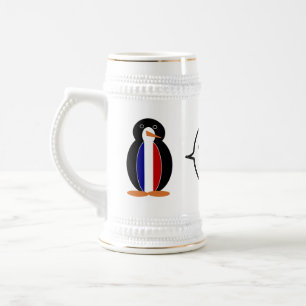 Französische Flagge Wildlife Pinguin personalisier Bierglas