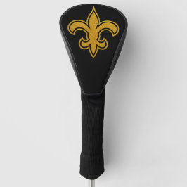 Französische Fleur De Lis Gold und Schwarz Driver Golf Headcover