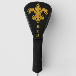 Französische Fleur De Lis Initialen Gold und Schwa Golf Headcover