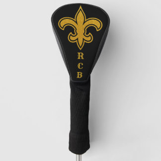 Französische Fleur De Lis Initialen Gold und Schwa Golf Headcover