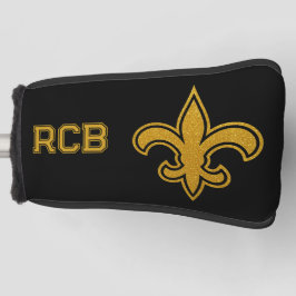 Französische Fleur De Lis Initialen Gold und Schwa Golf Headcover