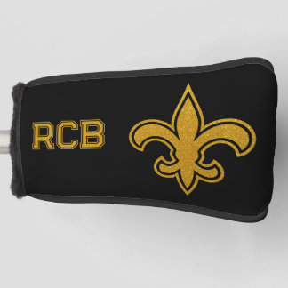Französische Fleur De Lis Initialen Gold und Schwa Golf Headcover
