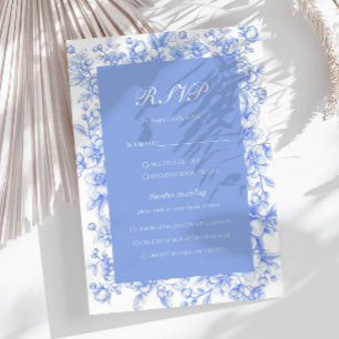 Französische Florale Something Blue Bridal Shower RSVP Karte