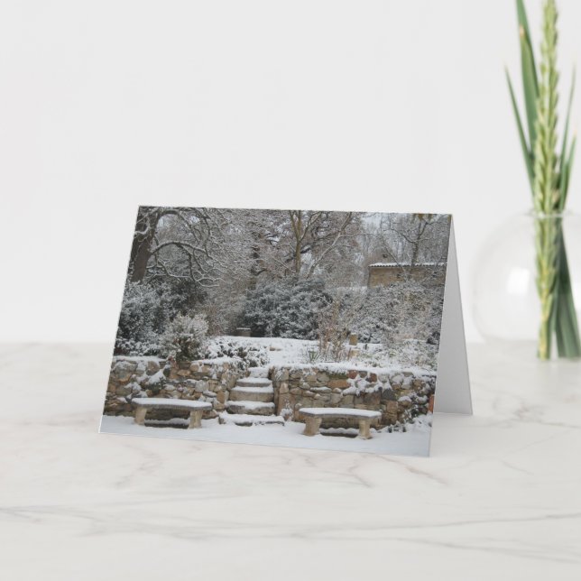 Französische Frohe Festtage Feiertagskarte (Vorderseite)