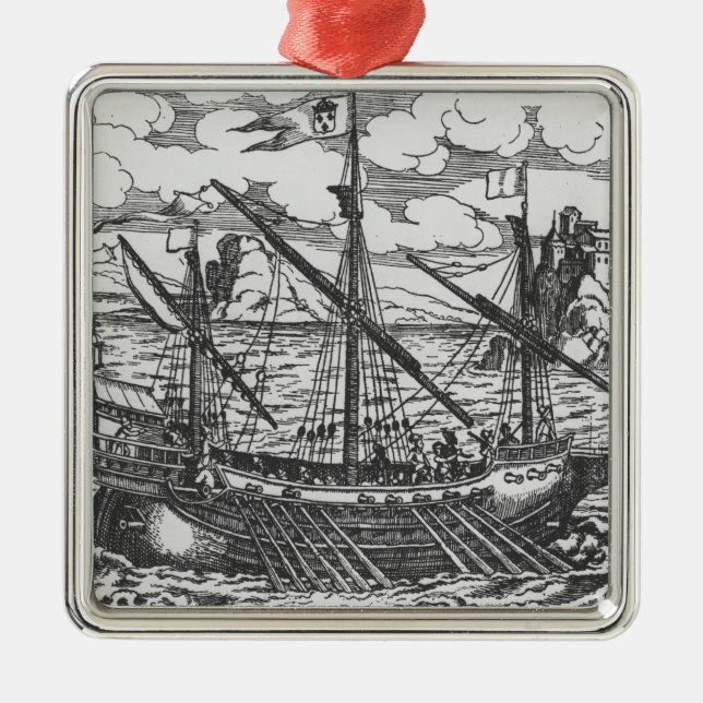 Französische Galeere Silbernes Ornament (Vorne)